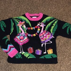 Colorful Flamingo Christmas Sweater